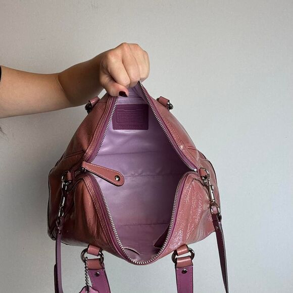 Coach Vintage Y2K Pink Patent Leather Studded Satchel Bag - Picture 5 of 6